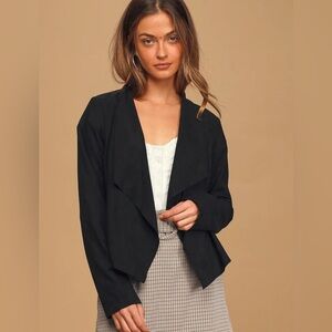 NWOT! Effortlessly Chic Black Vegan Suede Jacket